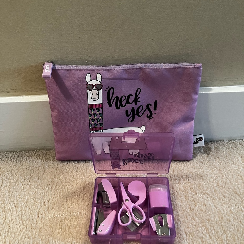 Indigo pencil case and mini supply kit